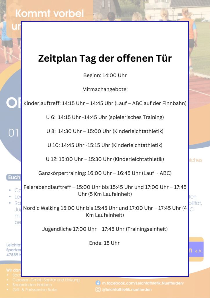 Zeitplan TdoT